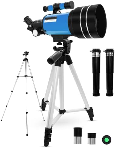 Astronomical Telescope for Beginners, Junnom 70mm Aperture 300mm(F/5.7) Focal Length Kids Refracting Telescopes Educational Toys for Sky Star Gazing