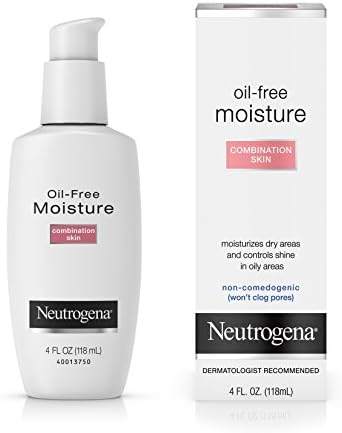 Neutrogena Oil Free Moisture Glycerin Face Moisturizer & Neck Cream for Combination Skin, Lightweight, Oil Absorbing Facial Moisturizer Lotion for a Soft Natural Matte, 4 fl. oz