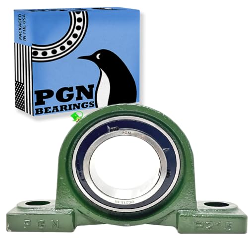 PGN UCP215-48 Pillow Block Bearing - Pack of 1 Mounted Pillow Block Bearings - Chrome Steel Bearings with 3" Bore, Self Alignment