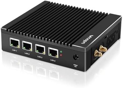 Micro Firewall Appliance Intel N3700 Quad Core, Fanless Mini PC 4 x Intel 2.5GbE i225 LAN Ports 8GB RAM DDR3 128GB mSATA SSD, Network Gateway Soft Router PC, Support AES NI/WiFi (8G 128G)