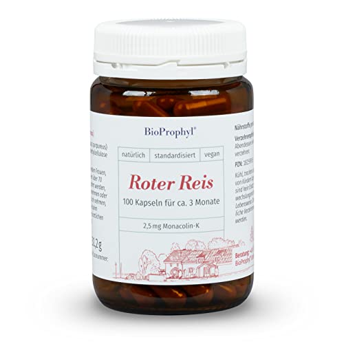 BioProphyl® Red Rice 2.5 mg Monacolin-K from Monascus Purpureus - Free from Citrinine - 100 Vegetable Capsules for 3 Months