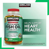Kirkland Signature Expect More Wild Alaskan Fish Oil 1400 mg, 230 Softgels + Includes Venancio’sfridge Sticker