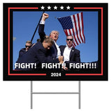 EZISHIPS Trump Shooting Makes Me Stronger Yard Sign, Fight Fight Fight Trump Yard sign with Stakes 18x24 Inch, Outdoor Signs Double Sided, 1 Pack