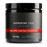 Toniiq Ultra High Strength Berberine 1500mg from The Himalayas Berberine Supplement - 97% Highly Purified and Bioavailable -Wild Harvested-Concentrated Formula HCL -3 Caps Serving-180 Veggie Caps