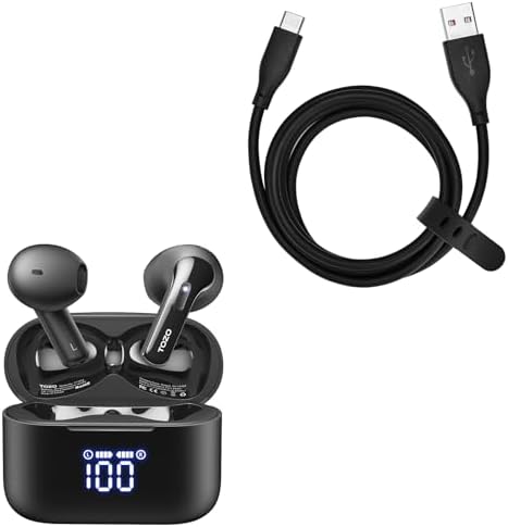 TOZO T21 Wireless Earbuds Bluetooth 5.3 USB-C to USB-A Charging Cable
