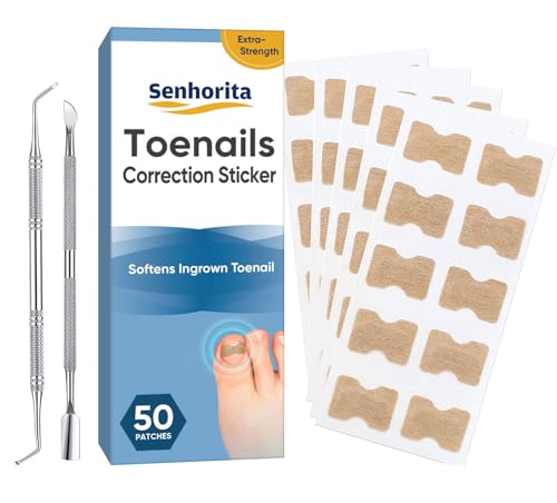 Ingrown Toenail Treatment, No Glue 50Pcs Breathable Toenail Corrector Patch with File and Lifter