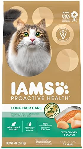 IAMS Proactive Health Long Hair Care Adult Dry Cat Food with Real Chicken & Salmon, 6 lb. Bag