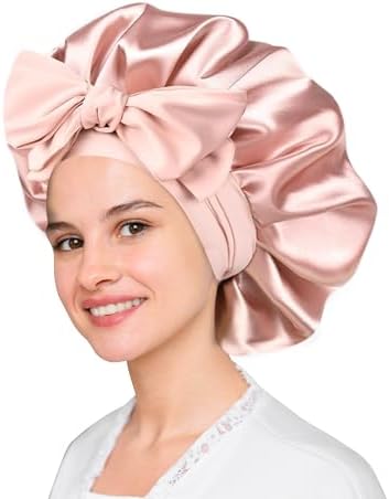 Satin Hair Bonnet by LuxeTress - Premium Soft Feel - Double-Layered Silk Satin - Adjustable Non Slip Band