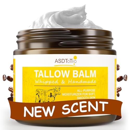 Handmade Whipped Tallow Balm for Skin Care- All Natural Grass Fed Beef Tallow All Purpose Balm,Face and Body Moisturizing Cream, Tallow Balm For Dry Skin- 2 oz