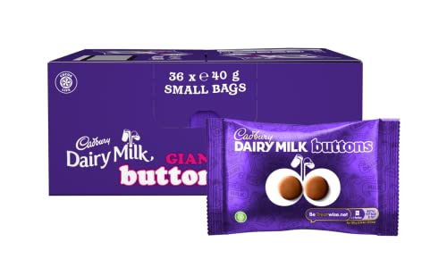 Cadbury Dairy Milk Chocolate Buttons Giant Bag 40 g (Pack of 18)