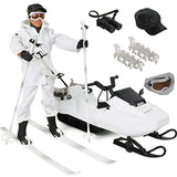 Click N' Play Action Figure Military Snowmobile 15 Piece Set, Military Action Figures and Army Toys for Boys 8-12