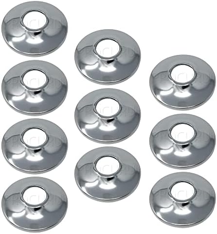 1-1/8 Inch CTS (1-1/4" OD) E1715 Escutcheon Wall Pipe Cover, Chrome-Plated Steel with SureGrip, New Work Installation, for 1-1/8" Copper Pipe and PEX Tubing (10-Pack)