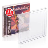 Game Box Protector Compatible with CD Jewel Games, PS1 Games Clear Case - 0.35MM Bulk retail bags Game Storage Case - Retro gaming console partner for retro game system collection (pack of 25)