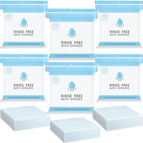 200 Pcs Rinse Free Bathing Wipes Bulk Sponges Bath Wipes All in 1 Shower Rinse Free Bath Sponges Wash Cloths for Campers, Hikers, Adults, Elderly