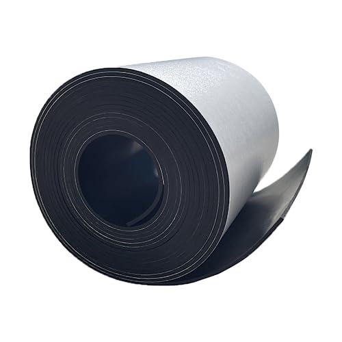 Solid Rubber Sheet with Adhesive 1/16 (.062)" Thick X 4" Wide X 10'Long, Solid Rubber Strips Rolls Self Adhesive for Gasket, Protection (4"X10'X1/16")