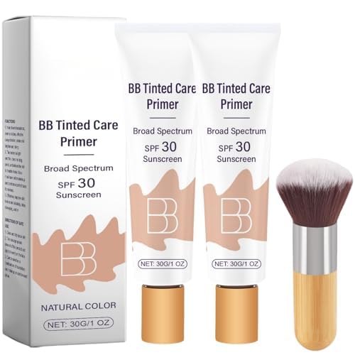 BB Tinted Moisturizer SPF 30, Tinted Moisturizer, BB Tinted Care Primer, Full Coverage Light-Medium Skin Color Hydrating & Smoothing Spectrum Spf Natural color