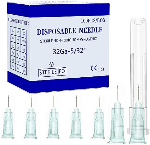 Disposable Luer Lock Needle 32Ga 4mm 100Pack(32Ga-4mm)