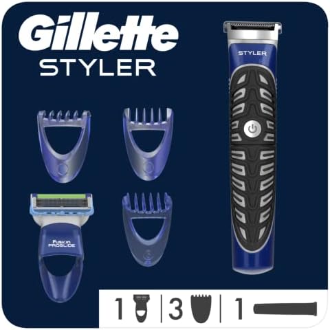 Gillette Fusion Styler Men's Waterproof Hair Trimmer 3-in-1 (Clipper, Razor and Sculpter)