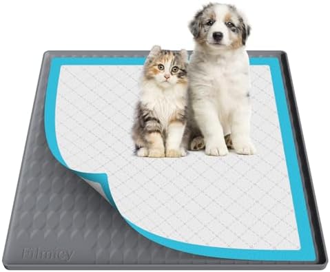 Pee Pad Holder for Dogs,Silicone Dog Puppy Pad Holder, 24 x 24 No Spill Raised Lip High Edge,Portable, Leak-Proof Mat Holder for Dog Training Pads,Square Potty Trays for Home Floor Protection