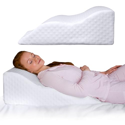 Aeris Wedge Pillow for Sleeping -Post Surgery Pillow -Unique Curved Design -Memory Foam- Incline Pillow for Elevation,Pregnancy,Reading,Back & Knee Support,Breathing –,Washable Cover