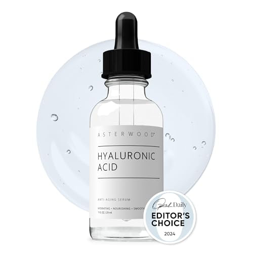 Asterwood Hyaluronic Acid Serum for Face - Plumping, Anti-Aging, Hydrating - Fragrance-Free - 1 Fl Oz
