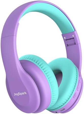 Kids Bluetooth Headphones, Lightweight Wireless Headphones for Kids, 85/94dB Volume Limited, 60 Hours Playtime, Bluetooth 5.3, Over-Ear Toddler Headphones with Built-in Mic (Purple)