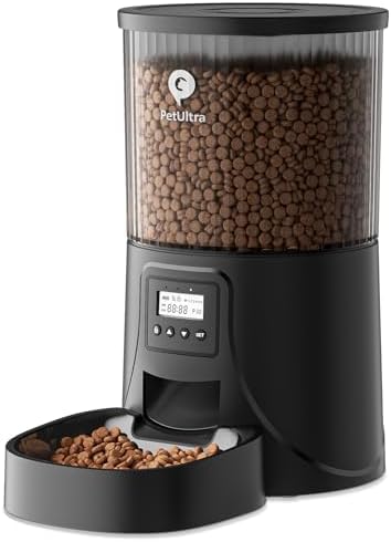 Automatic Cat Feeder: 4L Timed Cat Food Dispenser Programmable 1-6 Meals for Cat and Small Medium Dog- Auto Pet Feeder Easy to Set Up Dual Power Supply with Desiccant Bag| Detachable Washable