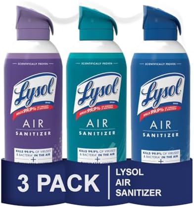 Lysol Air Sanitizer Spray, For Air Sanitization and Odor Elimination, White Linen, Simple Fresh, Light Breeze 10 Fl. Oz (Pack of 3)