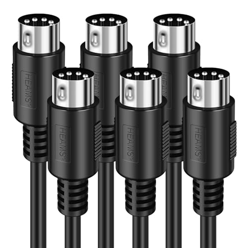 3 Pack Premium 3FT MIDI Cable, Stable & Fast Transmission and Long-Lasting MIDI Cables, Male to Male 5-Pin MIDI Cable for MIDI Keyboard, Electronic Piano, Electronic Drum