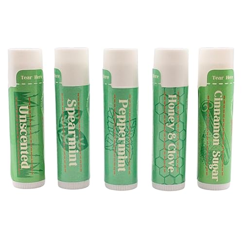Custom Grass-Fed Tallow Lip Balm with Organic Beeswax and Natural Essential Oils - For Chapped, Dry Lips, Using the Fewest Ingredients Possible To Get the Job Done - Custom 4-pack