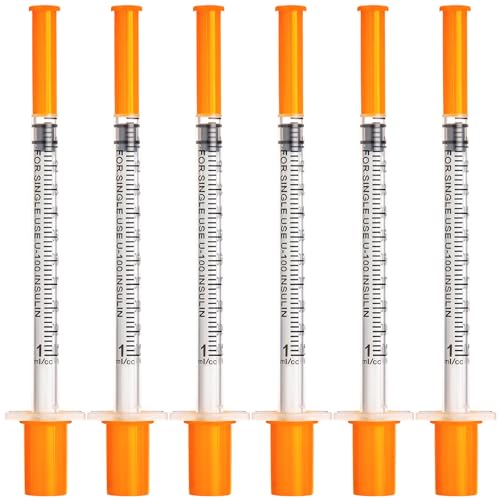 SHAOTONG 1ml Syringe 30 Gauge 1/2 Inch 13 mm Oil or Glue Applicator for Scientific Labs, Measuring Liquid, Refilling or Dispensing, 100 Pack