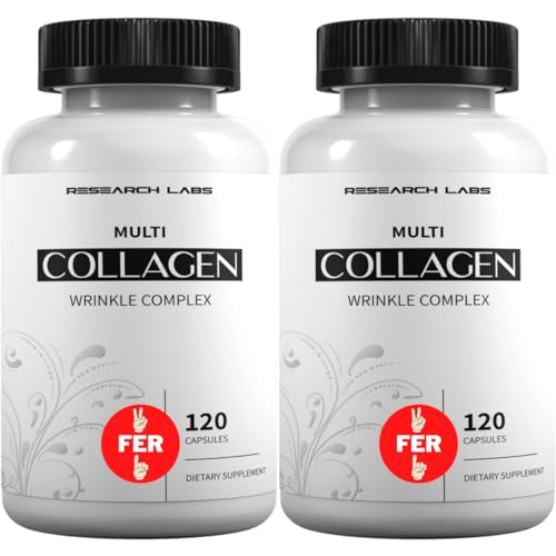 Research Labs 2 for 1 Promo 240 Collagen Pills - 6000 mg. Grass Fed Anti-Aging Support for Skin, Joints, Tendons, Bones, Hair and Nails. Paleo Friendly. Collagen Peptides Powder Supplement…