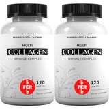 Research Labs 2 for 1 Promo 240 Collagen Pills - 6000 mg. Grass Fed Anti-Aging Support for Skin, Joints, Tendons, Bones, Hair and Nails. Paleo Friendly. Collagen Peptides Powder Supplement…