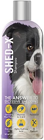 Shed-X Shed Control Shampoo for Dogs, 16 oz – Reduce Shedding – Shampoo Infuses Skin and Coat with Vitamins and Antioxidants to Clean, Release Excess Hair, and Exfoliate