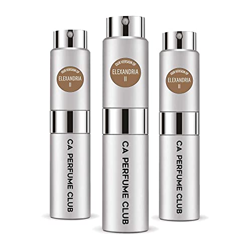 CA Perfume Impression of Alexandria II For Women & Men Replica Version Fragrance Dupes Concentrated Long Lasting Eau de Parfum Spray Refillable Atomizer Bottle 0.27 Fl Oz-X3