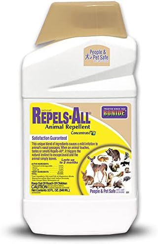 Bonide Repels-All Animal Repellent, 32 oz Concentrate, Long Lasting Outdoor Garden Deer Repellent, People and Pet Safe