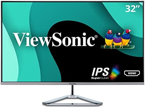 ViewSonic VX3276-MHD 32" 1080p Frameless IPS Monitor with Screen Split Capability HDMI and DisplayPort (Renewed)