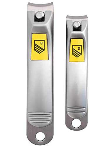Nail Clippers Set - Ultra Sharp, Sturdy, Stainless Steel Fingernail & Toenail Clipper Cutters with Nail File - Silver