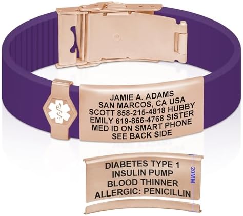 Divoti Custom Engraved Medical Alert ID Bracelet – Dual-Sided Laser Etching, Silicone Wristband, Stainless Steel Security Clasp – Adjustable & Trim-to-Fit – Emergency Medical Info Band for Men & Women