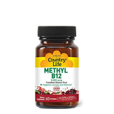 Country Life Methyl B12, Supports Energy & Stamina, 5,000mcg, 60 Lozenges, Certified Gluten Free, Certified Vegan, Certified Non-GMO Verified