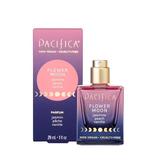Pacifica Beauty Flower Moon Spray Perfume, Fragrances, Passion, Euphoria, Jasmine, Peach, Vanilla, Musk, Spray Perfume, Clean Perfume, Parfum, Eau de Toilette, Vegan, 1 fl oz (1 Count)