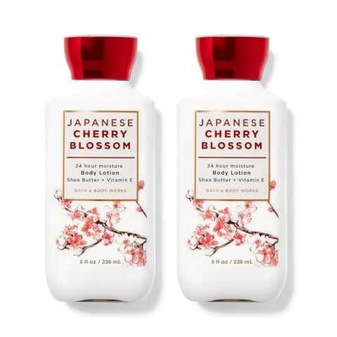 Bath & Body Works Japanese Cherry Blossom Body Lotion Shea Butter + Vitamin E 8.0 Oz (Pack of 2)