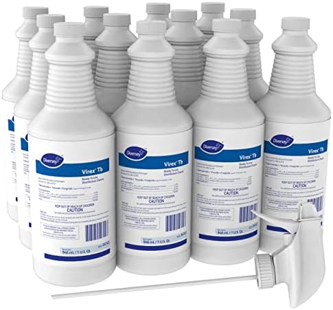 VIREX Tb 04743. Disinfectant Cleaner, Hospital Use Tuberculocidal, Virucide, Fungicide with Lemon Scent, Ready-to-Use Liquid, 32-Ounce