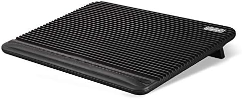 Laptop Cooling Pad, Coolertek USB Powered Laptop Cooler, 2 Blue Silent Big Fans, Height Adjustable Non-Slip Laptop Stand with Dual USB 2.0 Ports, Fits 11-17 Inch Notebook - Black (N2)