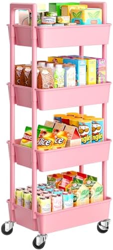 Pipishell 4 Tier Rolling Cart