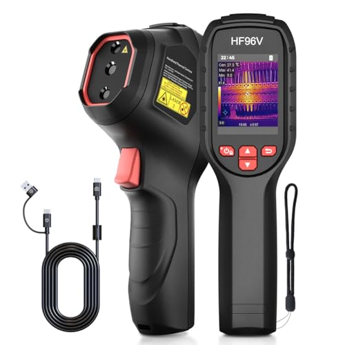 HF96V Thermal Camera with Visual Camera, 240 * 240 Super Resolution, 96 x 96 IR Resolution, Thermal Imaging Camera with Laser Pointer, 25 Hz, 50° FOV, -4°F to 1022°F, IP54 Infrared Camera