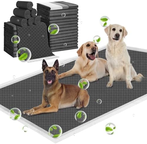 ELEGX Extra Large 31"x47" 40 Pcs Odor-Control Super Absorbency Charcoal Pee Pads for Dogs,Leak-Proof Pet Training Pee Pads,Thicken Disposable Potty Pads Puppy Training Pads for Cats Rabbits
