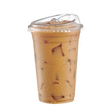 Comfy Package [20 oz. - 100 Count Crystal Clear Plastic Cups With Strawless Sip-Lids, Disposable Iced Coffee Cups with Lids - Ideal for Cold Beverages, and To-Go Drinks