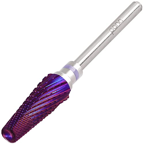 PANA 5-in-1 Pro Upgraded Multi-Function Drill Bit 3/32" Shank Size - (Purple, 2X Coarse to 2X Fine) - Mix Size Tungsten Drill Bit Fast Remove Acrylic Hard Gel Nail for Manicure Pedicure