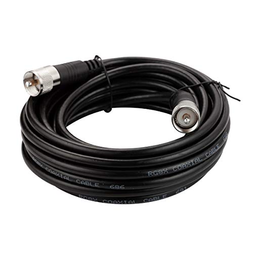 CB Coax Cable, CB Antenna Cable, 20ft RG8x Coaxial Cable UHF Male to Male Low Loss, 50 Ohm for HAM Radio Antenna